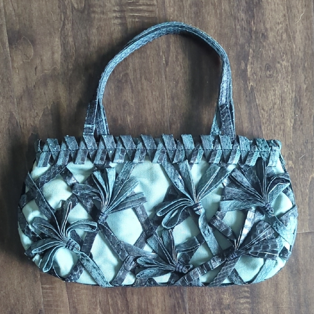 David & Scott Art Deco Leather Detail Purse